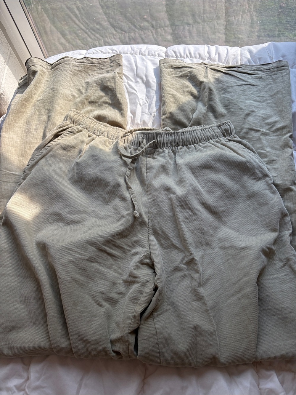 Drawstring muted green Pacsun pants